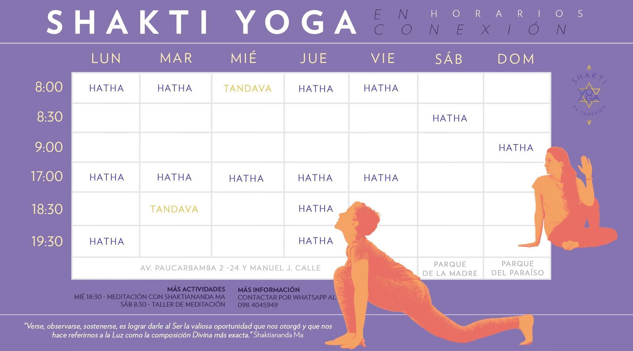 Shakti Yoga Cuenca Timetable